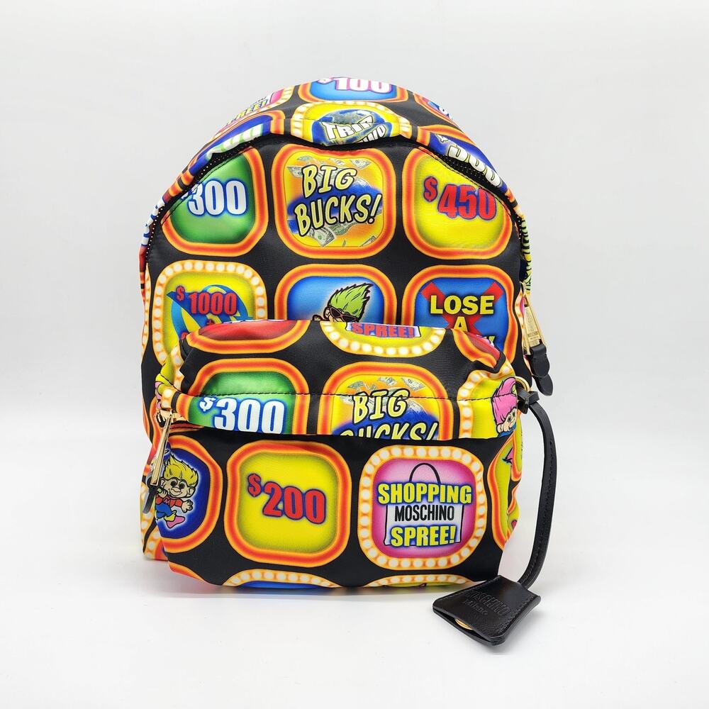 Moschino Couture x Jeremy Scott Slot Machine Fantasy Print Backpack - New $995